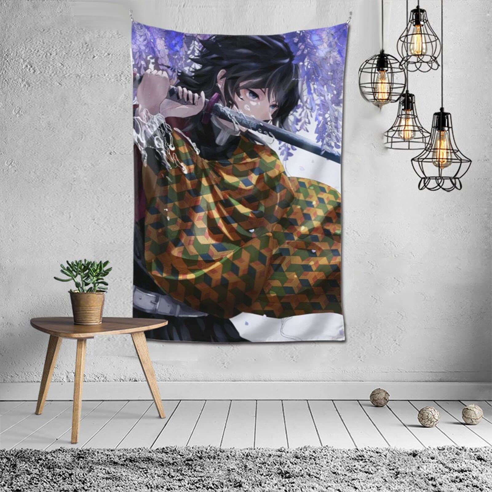 鬼滅の刃　冨岡義勇　タペストリー Amazon.co.jp: 鬼滅の刃 冨岡 義勇 タペストリー 壁掛け 部屋 壁飾り